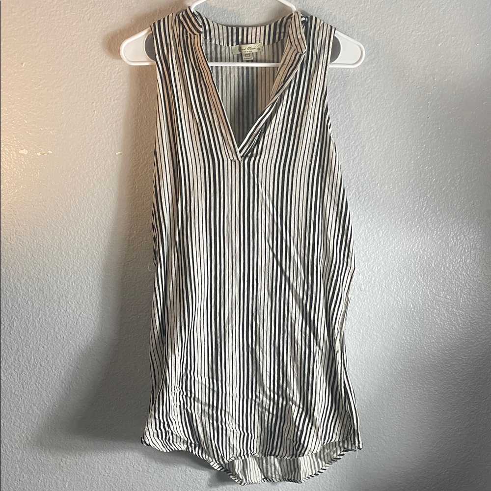 Striped Sleeveless V-Neck Dress